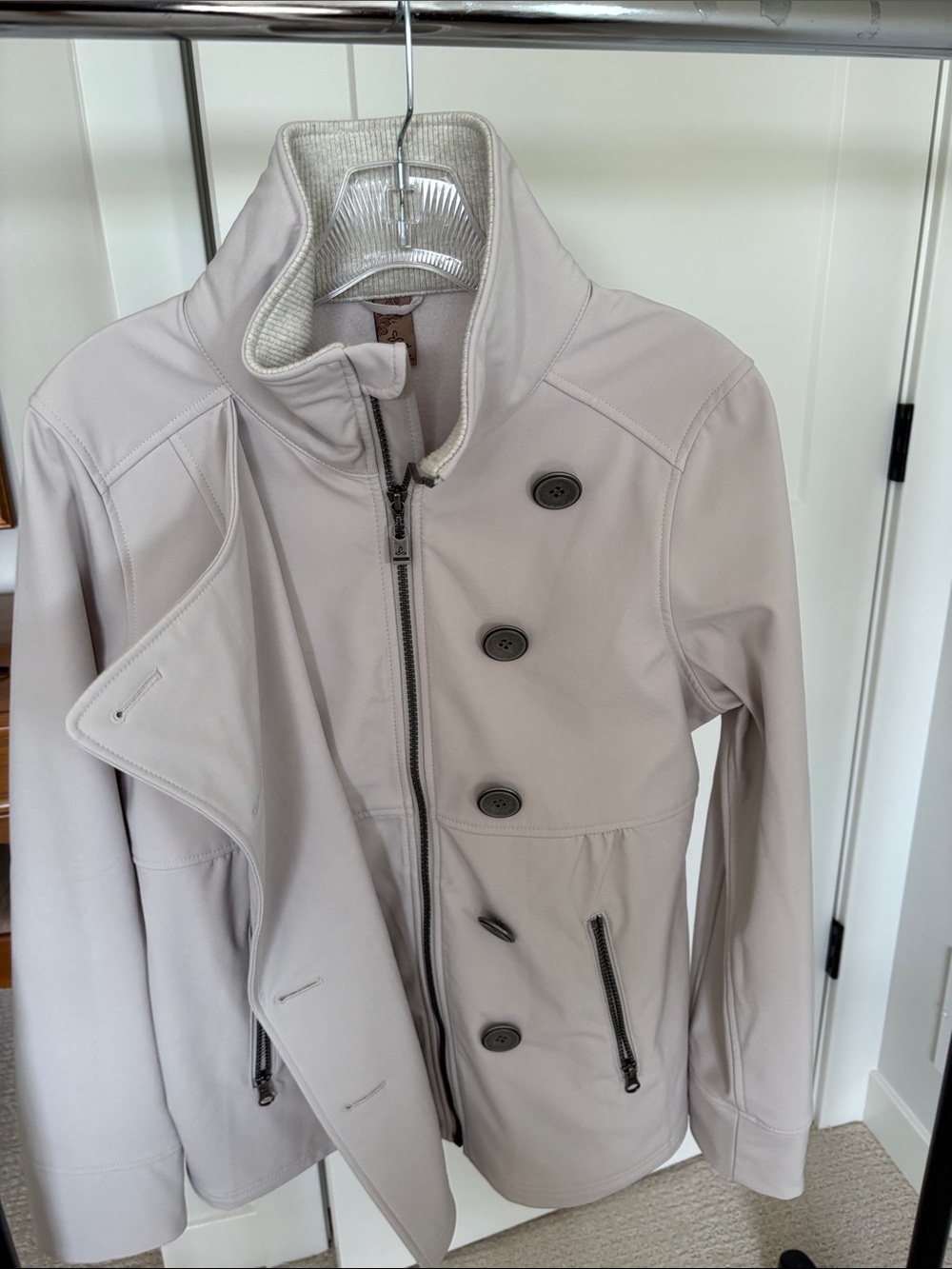 Prana Women's Light Taupe Double-Breasted Softshell Jacket